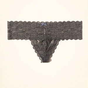 Gray Lace Thong